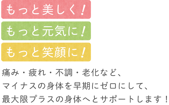 もっと美しく！もっと元気に！もっと笑顔に！